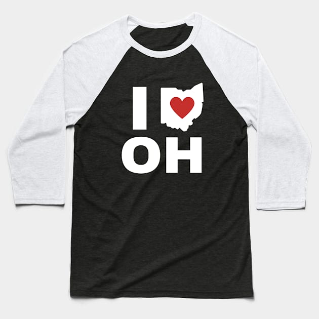 I Love Ohio Baseball T-Shirt by Delta V Art